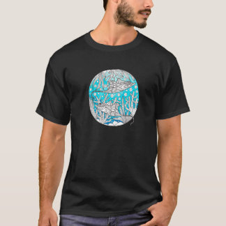 Abstrakt Stingray Mandala Ocean Art Manta Ray T-Shirt