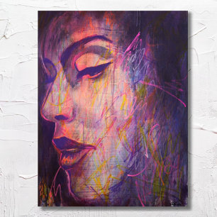 Abstrakt Street Art Colorful Frauenportrait Poster
