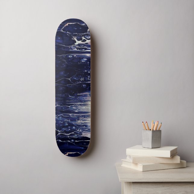 Abstrakt Street Art Inspiriert Dark Blue Ocean Skateboard (Wandkunst)