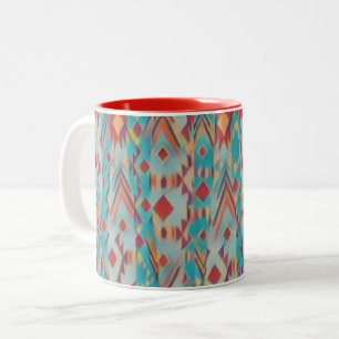 Abstrakt Südwest Boho Zweifarbige Tasse