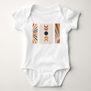 Abstrakt Sun Moon Boho Posters Baby Strampler