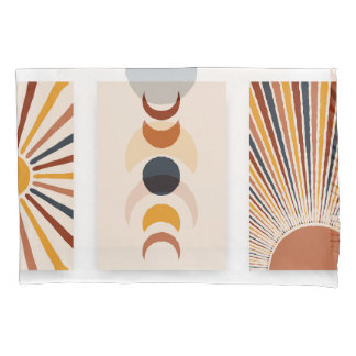 Abstrakt Sun Moon Boho Posters Kissenbezug