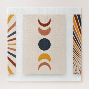 Abstrakt Sun Moon Boho Posters Puzzle