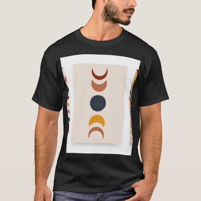 Abstrakt Sun Moon Boho Posters T-Shirt (Vorderseite)