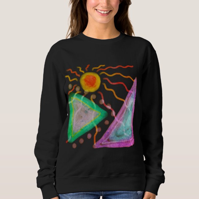 Abstrakt Sun Original Art to Wear Sweatshirt (Vorderseite)