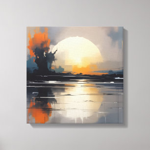Abstrakt Sunset Landschaft Leinwand Kunst, Dichtun