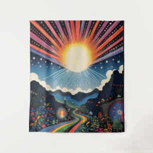 Abstrakt Sunshine Wandteppich