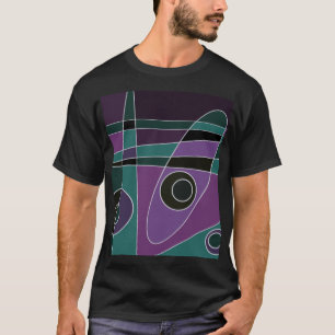 Abstrakt Surfen Aquamarin Lila T-Shirt