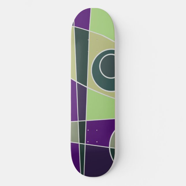 Abstrakt Surfen Grün Lila Skateboard (Vorderseite)