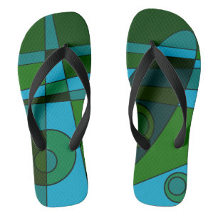 Abstrakt Surfen Türkisgrün Flip Flops