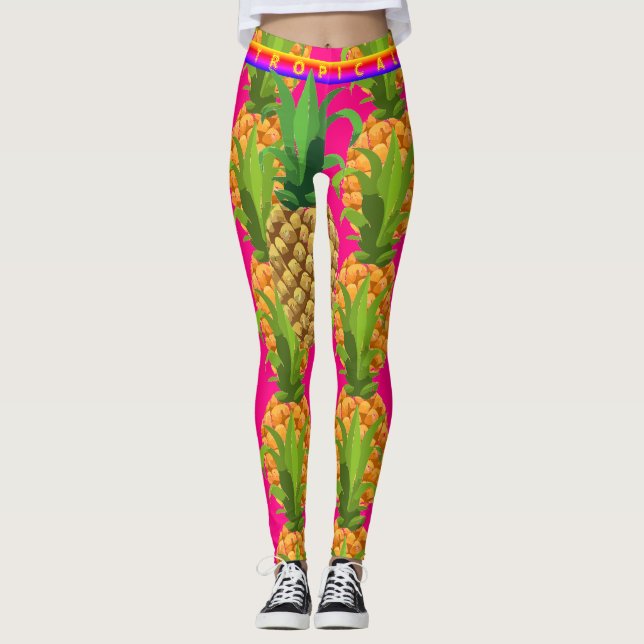 Abstrakt süß-rosa Liebe Leggings (Vorderseite)