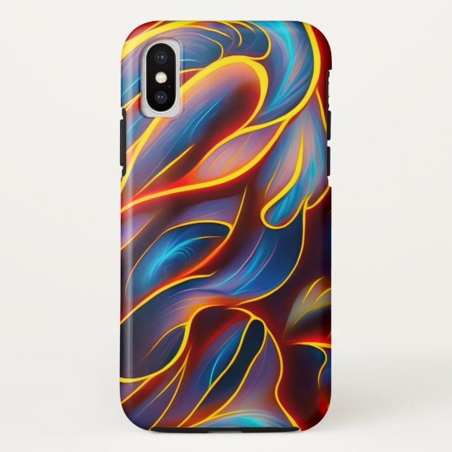 Abstrakt Swirl Blue Red Flames Case-Mate iPhone Hülle (Rückseite)