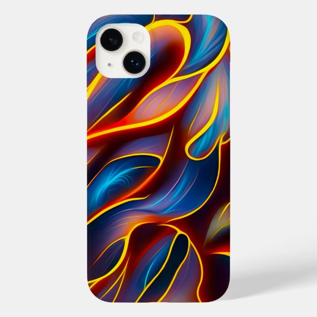 Abstrakt Swirl Blue Red Flames Case-Mate iPhone Hülle (Rückseite)