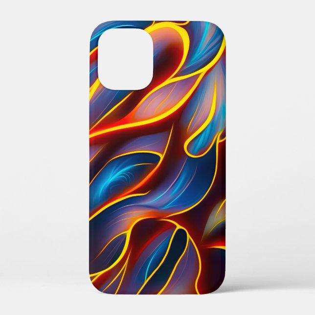 Abstrakt Swirl Blue Red Flames Case-Mate iPhone Hülle (Rückseite)