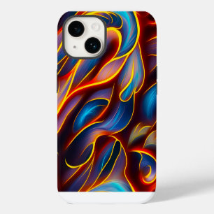 Abstrakt Swirl Blue Red Flames Case-Mate iPhone 14 Hülle