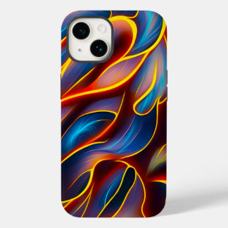 Abstrakt Swirl Blue Red Flames Case-Mate iPhone 14 Hülle