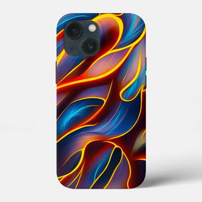 Abstrakt Swirl Blue Red Flames Case-Mate iPhone Hülle (Rückseite)