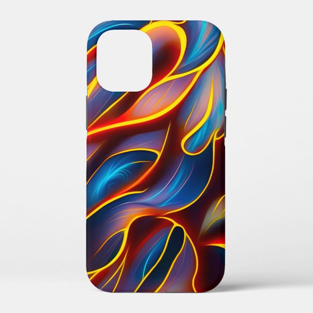 Abstrakt Swirl Blue Red Flames Case-Mate iPhone Hülle (Rückseite)