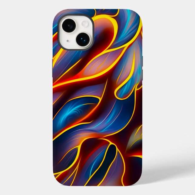 Abstrakt Swirl Blue Red Flames Case-Mate iPhone Hülle (Rückseite)