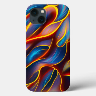Abstrakt Swirl Blue Red Flames Case-Mate iPhone Hülle