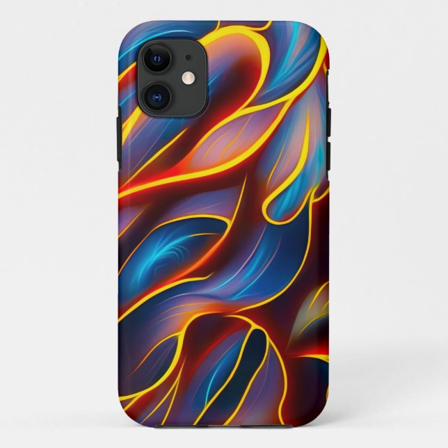 Abstrakt Swirl Blue Red Flames Case-Mate iPhone Hülle (Rückseite)