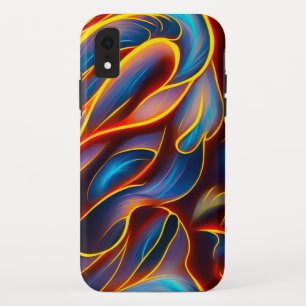 Abstrakt Swirl Blue Red Flames Case-Mate iPhone Hülle