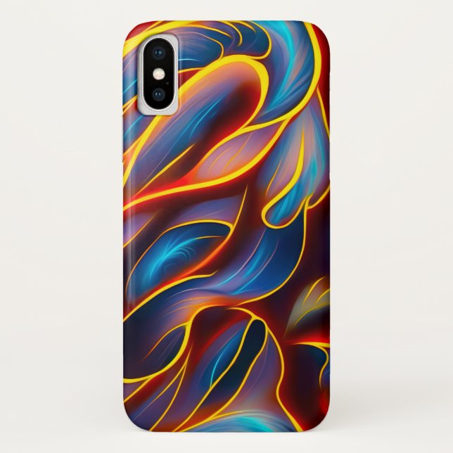 Abstrakt Swirl Blue Red Flames Case-Mate iPhone Hülle (Rückseite)