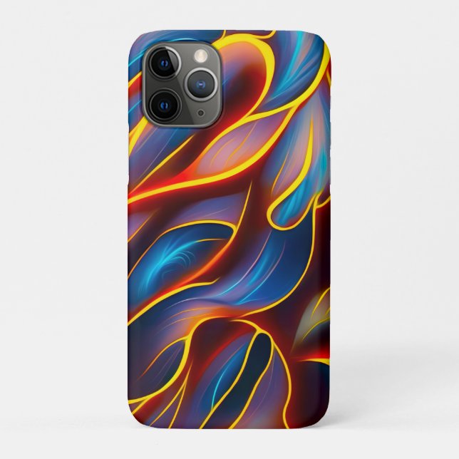 Abstrakt Swirl Blue Red Flames Case-Mate iPhone Hülle (Rückseite)