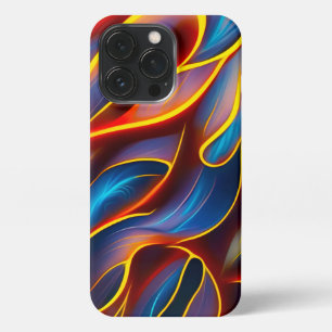 Abstrakt Swirl Blue Red Flames iPhone 13 Pro Hülle
