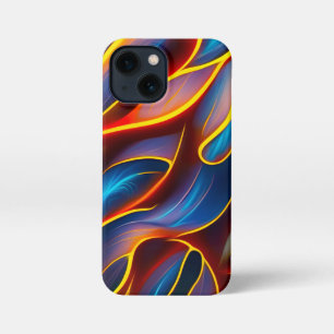 Abstrakt Swirl Blue Red Flames iPhone 13 Mini Hülle