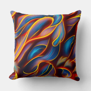 Abstrakt Swirl Blue Red Flames Kissen