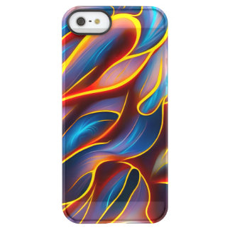 Abstrakt Swirl Blue Red Flames Permafrost® iPhone SE/5/5s Hülle