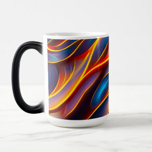 Abstrakt Swirl Blue Red Flames Verwandlungstasse