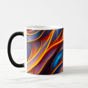 Abstrakt Swirl Blue Red Flames Verwandlungstasse