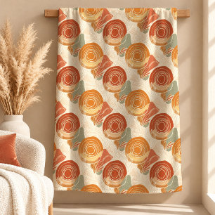 Abstrakt Terrakotta Salbei Boho Regenbogen Formen Fleecedecke