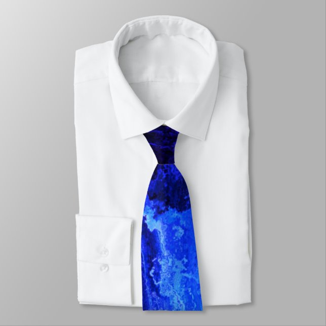 Abstrakt Textured Royal Blue Neck Tie Krawatte (Gebunden)