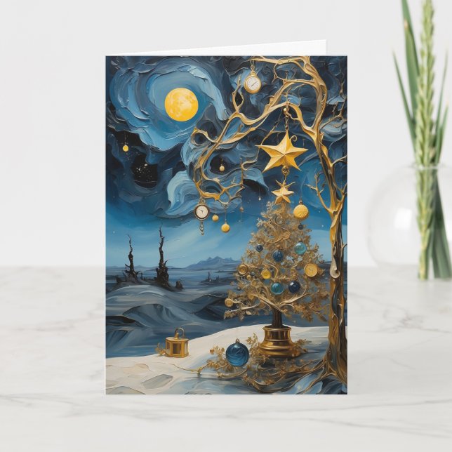 Abstrakt Time Art Card | Moderne Weihnachtsgrüße Karte (Vorderseite)