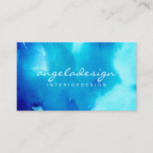 Abstrakt Tinte Blue Ocean Sea Ombre Visitenkarte