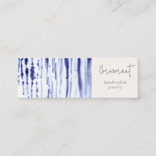 Abstrakt Tintenblau-Linien Earring Stud Hoop Holde Mini Visitenkarte
