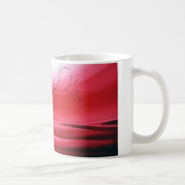 Abstrakt Tree Red Sky Tasse (Rechts)