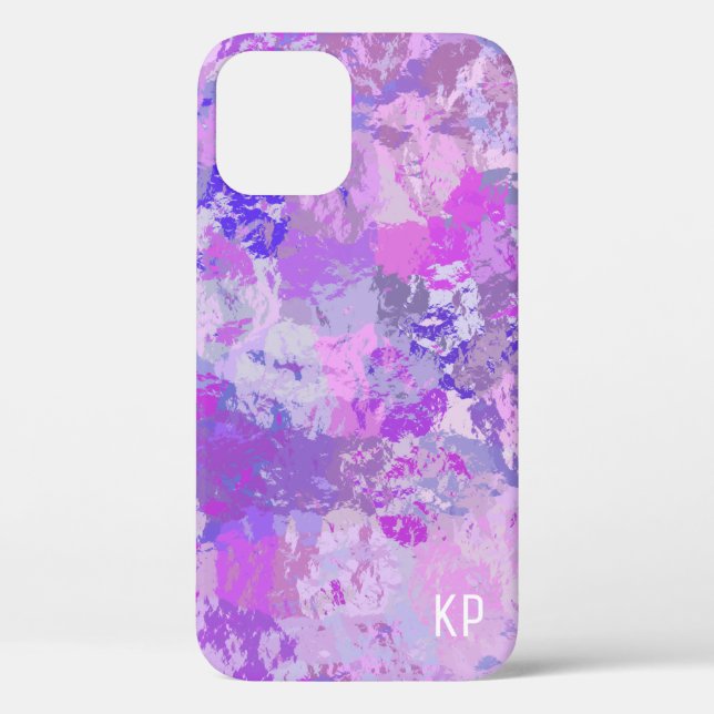 Abstrakt Trendy Camouflage Rosa Lila Blau Case-Mate iPhone Hülle (Rückseite)