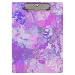 Abstrakt Trendy Camouflage Rosa Lila Blau Klemmbrett