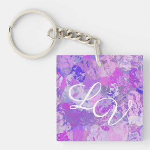 Abstrakt Trendy Camouflage Rosa Lila Blau Schlüsselanhänger