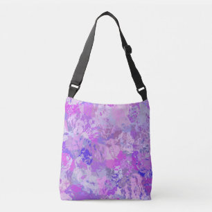 Abstrakt Trendy Camouflage Rosa Lila Blau Tragetaschen Mit Langen Trägern