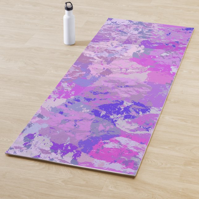 Abstrakt Trendy Camouflage Rosa Lila Blau Yogamatte (Beispiel)