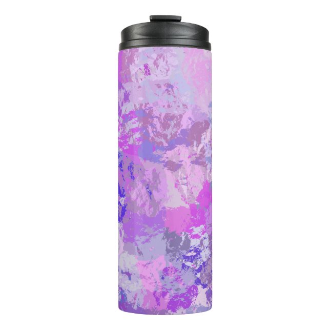 Abstrakt Trendy Camouflage Rosa Lila Thermosbecher (Vorderseite)