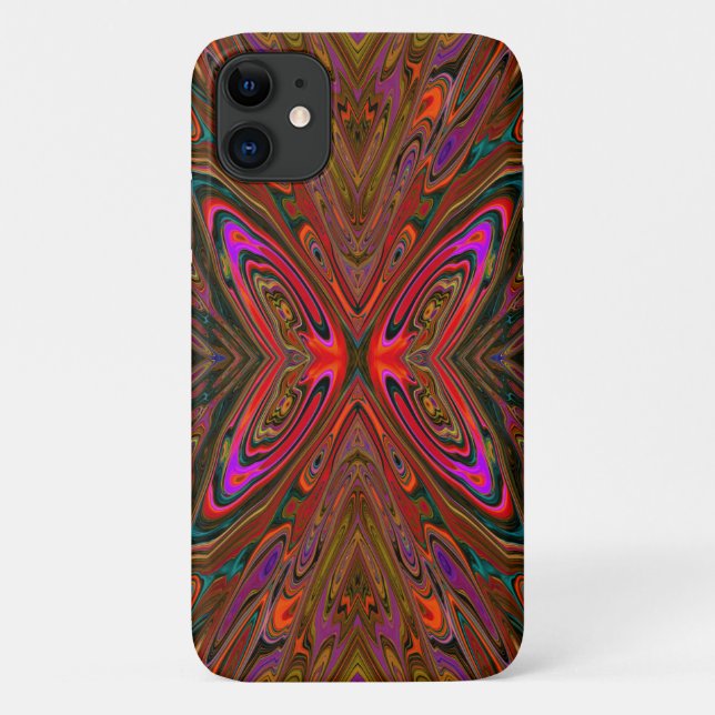 Abstrakt Trippy Orange und Magenta Butterfly Case-Mate iPhone Hülle (Rückseite)
