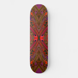 Abstrakt Trippy Orange und Magenta Butterfly Skateboard