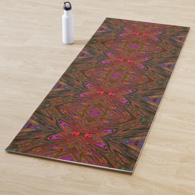 Abstrakt Trippy Orange und Magenta Butterfly Yogamatte (Beispiel)