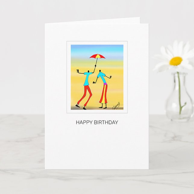 Abstrakt, tropischer Sommer zum Geburtstag Karte (Kleine Pflanze)